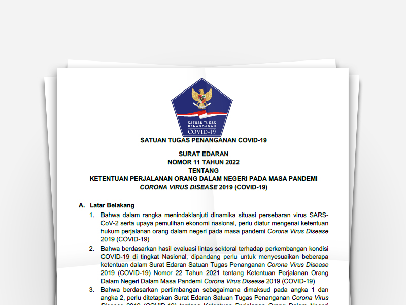 KETENTUAN ORANG PERJALANAN DALAM NEGERI PADA MASA PANDEMI CORONA VIRUS DISEASE 2019 (COVID 19)